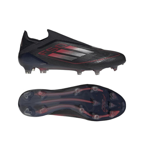 Adidas F50 Elite Laceless FG Stealth Victory - Core Black/Iron Metal/Lucid Red