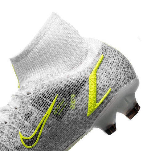 Nike Mercurial Superfly 8 Elite FG Silver Safari - White/Black/Metallic Silver/Volt