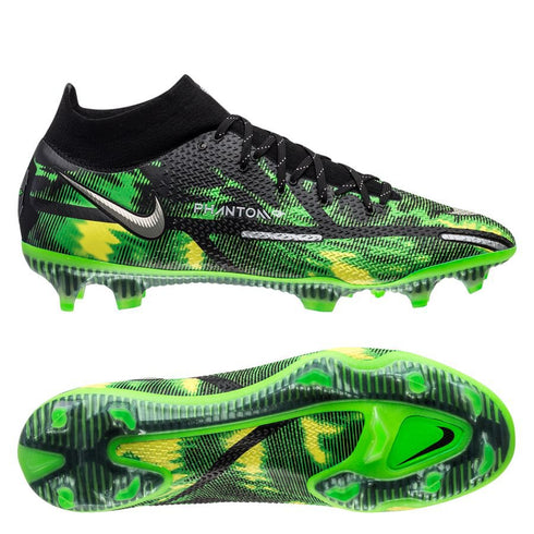 Nike Phantom GT 2 Elite DF FG Shockwave – Black/Metallic Platinum/Green Strike