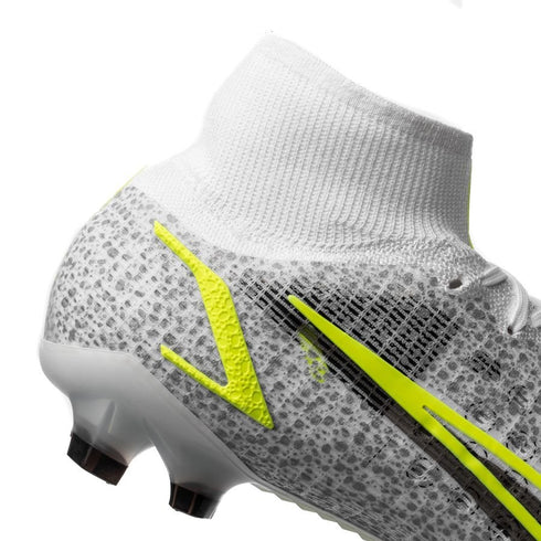 Nike Mercurial Superfly 8 Elite FG Silver Safari - White/Black/Metallic Silver/Volt