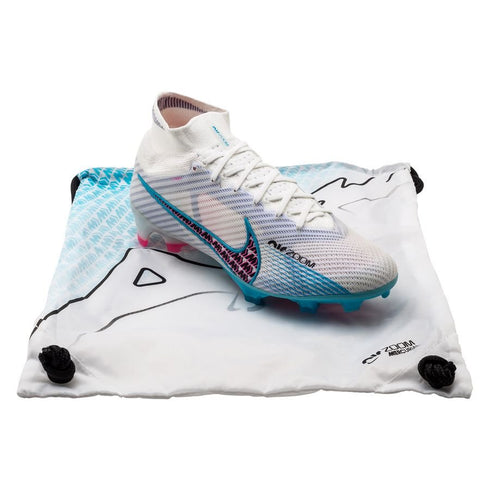 Nike Air Zoom Mercurial Superfly Elite 9 FG Blast - White/Baltic Blue/Pink Blast/Indigo Haze